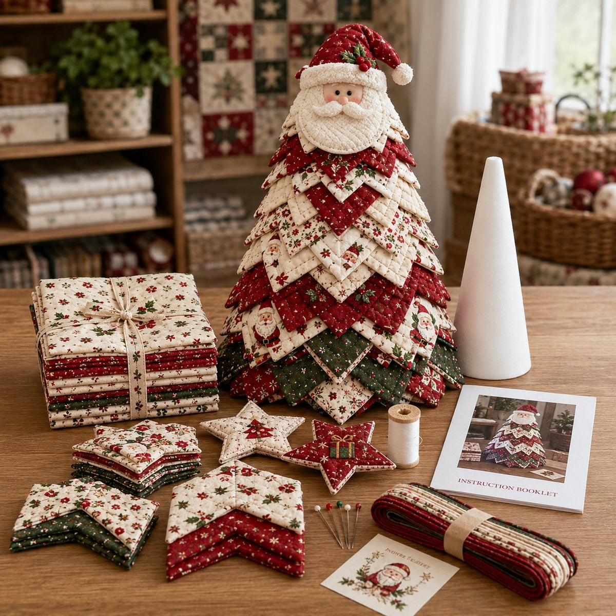 🔥Last Day 49% OFF ✨DIY Quilted Santa Christmas Tree Kit