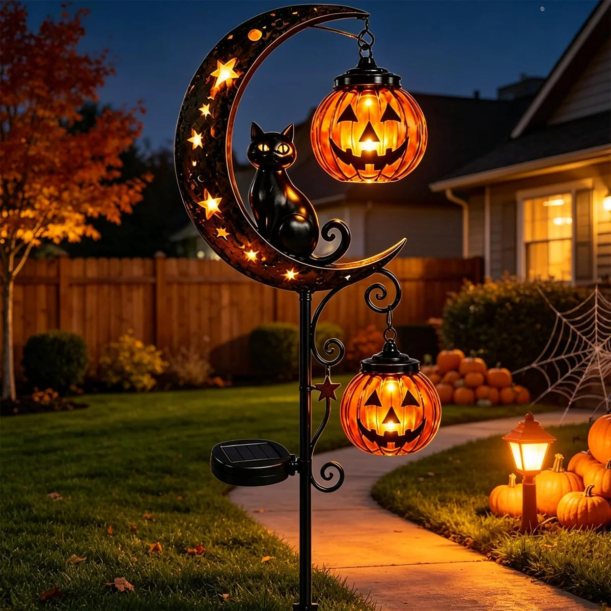 🎃 Halloween Early Bird Sale 🔥 | 49% OFF Pumpkin Moon Garden Stake Light