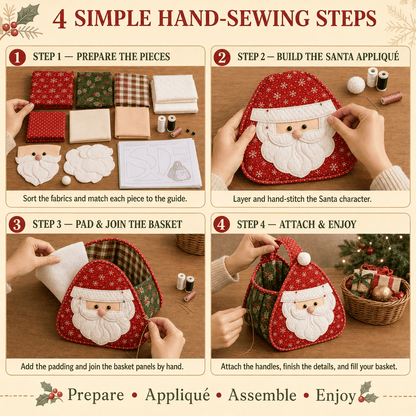 🎄 Christmas Character Quilted Carry Basket🎁✨