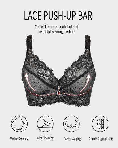 Lace Underwire Padded Push Up Bra