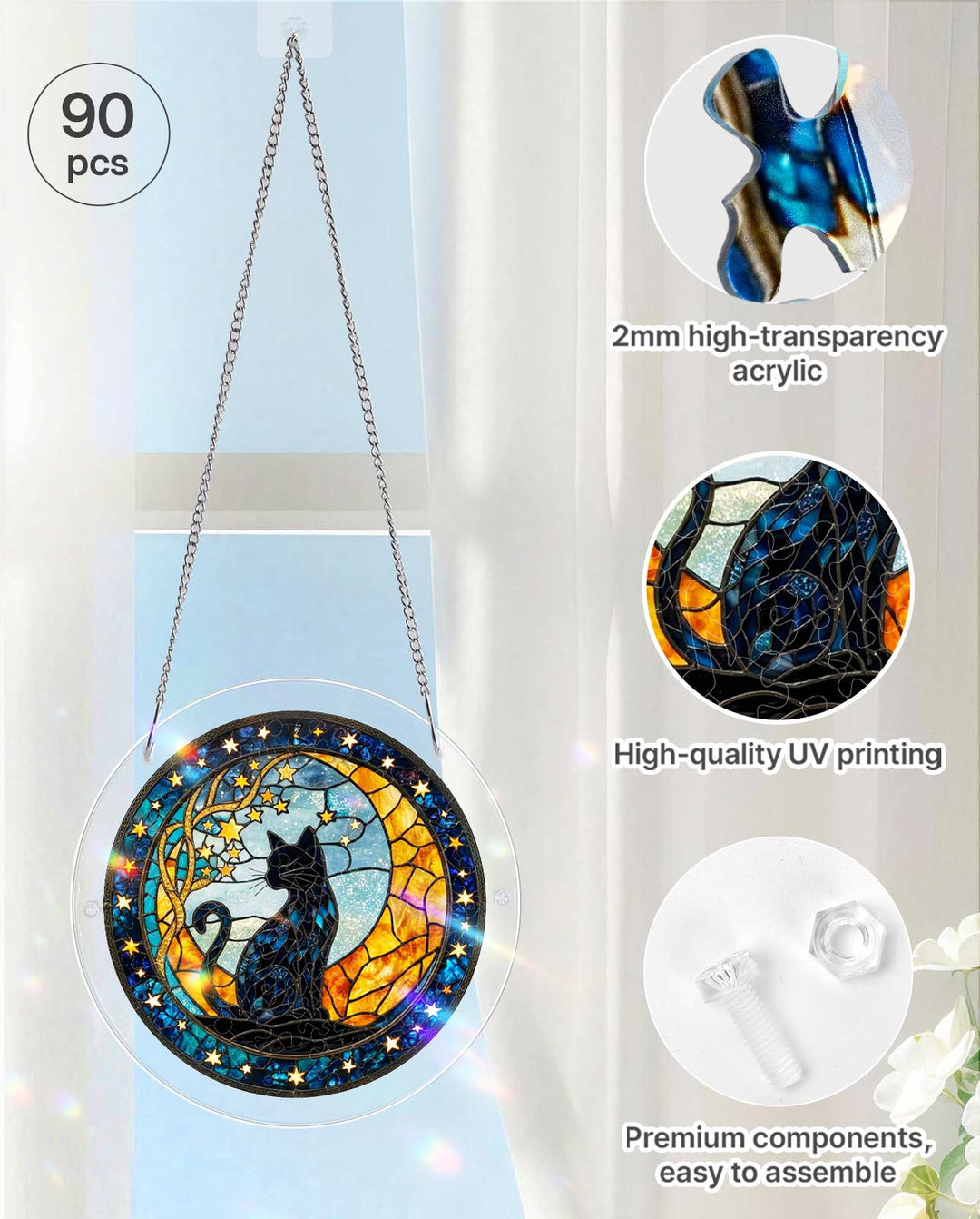 Acrylic Jigsaw Puzzle Suncatcher - Selene’s Cat