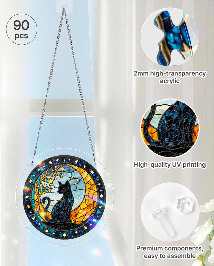 Acrylic Jigsaw Puzzle Suncatcher - Selene’s Cat