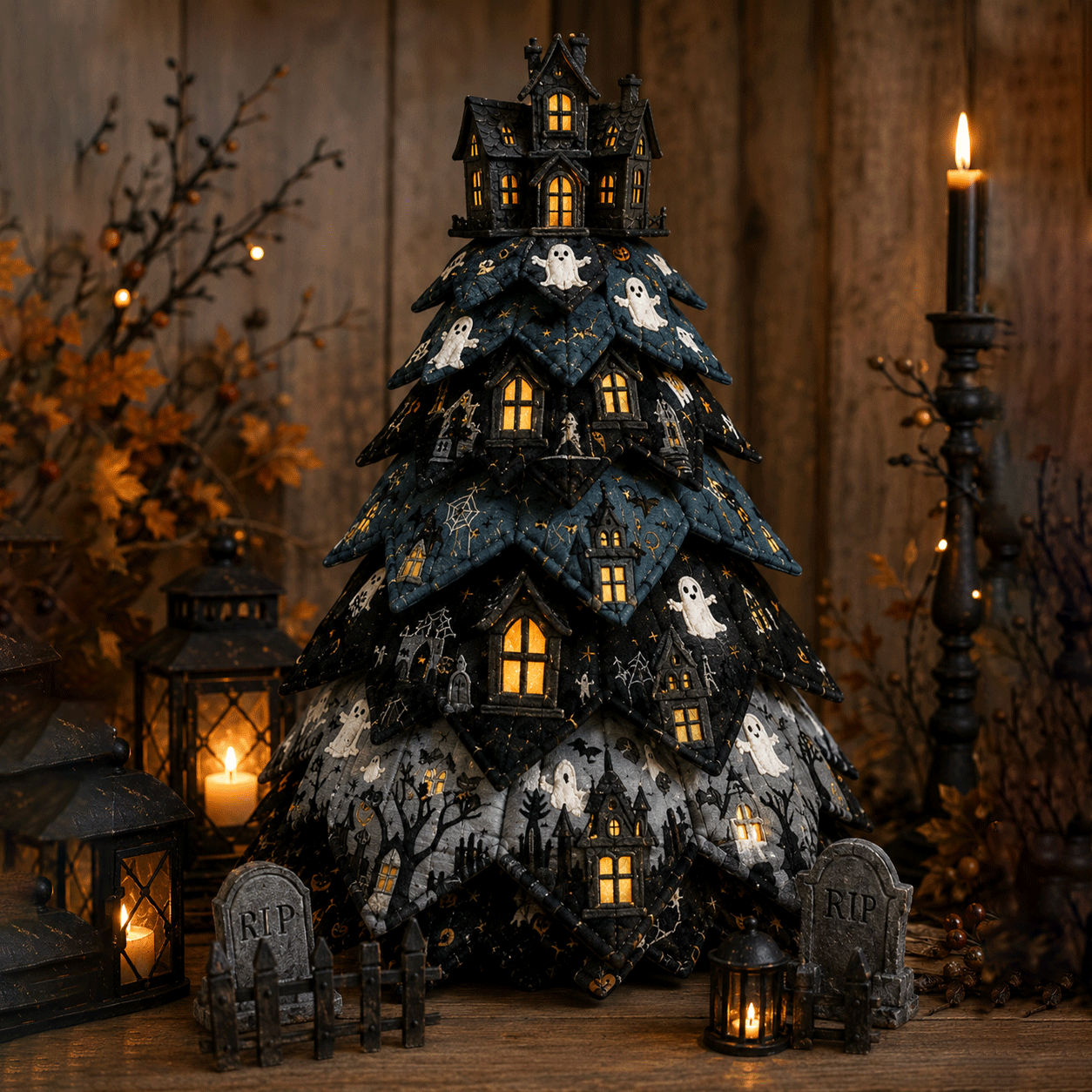 Candy Corn - DIY Halloween Theme Quilted Fabric Tree Kit