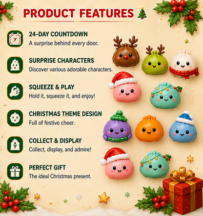 ⏳ Last day 50% OFF –🌲Christmas Squeeze Stress Relief Toy Countdown Calendar