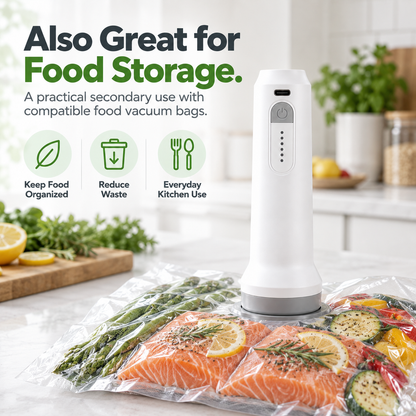[2026 Upgraded] Cordless Vacuum Sealer for Compact Storage, Everyday Organization, and Food Sealing.