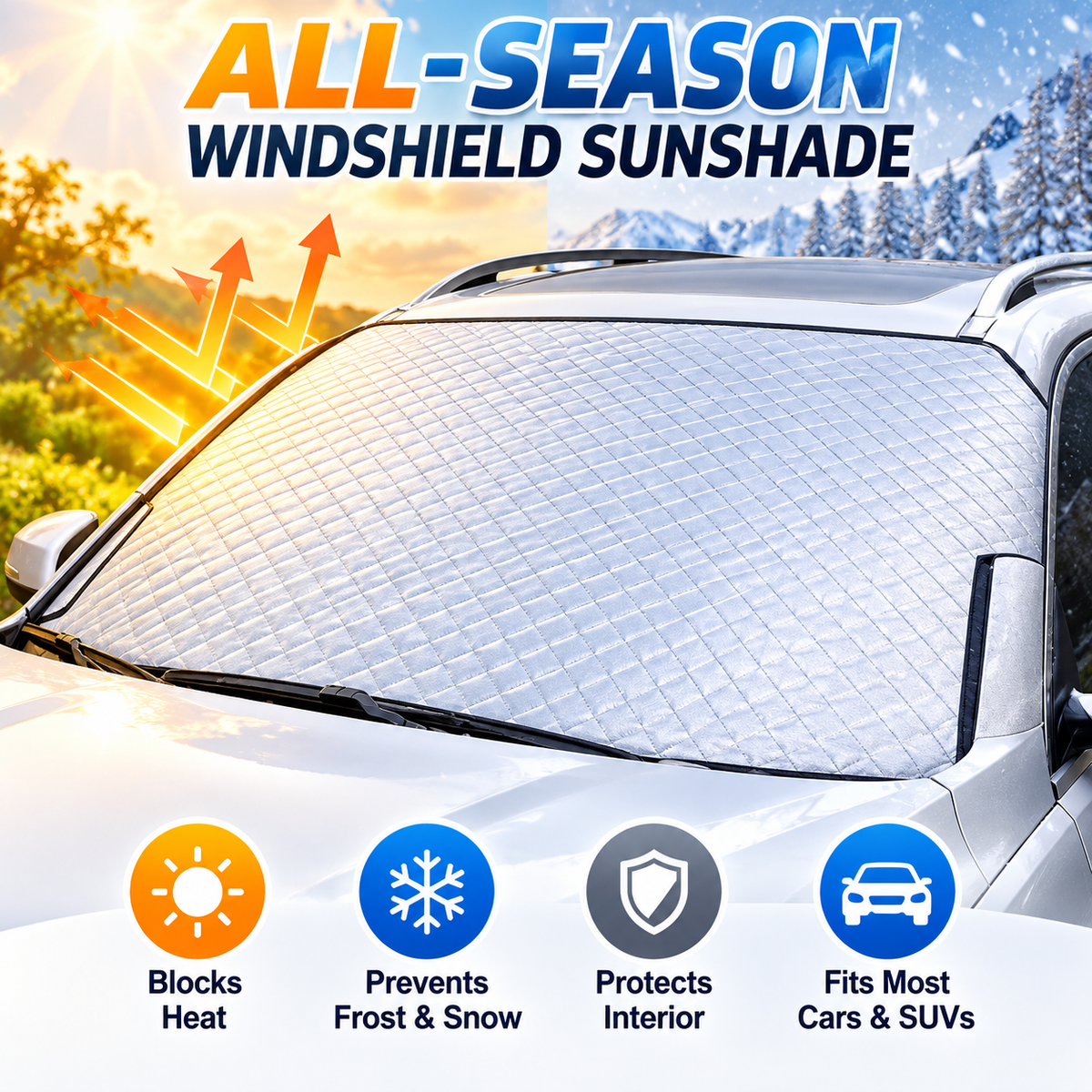 40% OFF Last Week🔥Magnetic Windshield Cover – for Cars, SUVs & Trucks