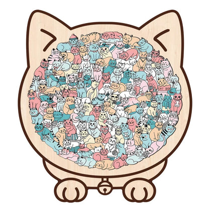 Morandi-Colored Cat/Dog Shaped Wooden Jigsaw Puzzle