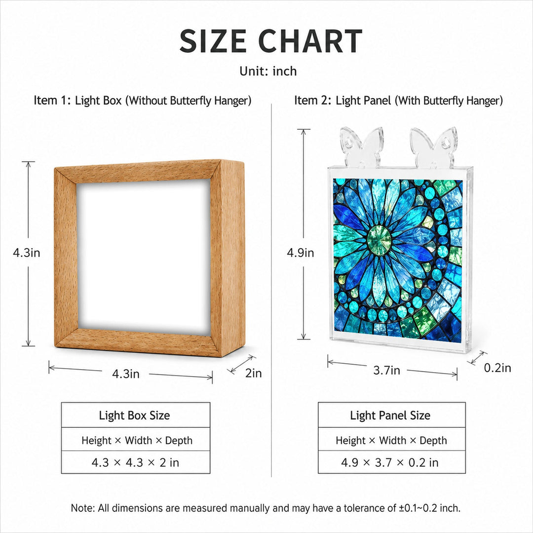 Acrylic Puzzle Night Light - Sapphire Bloom