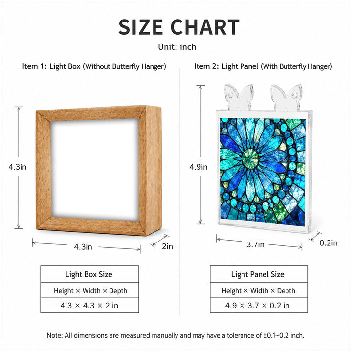 Acrylic Puzzle Night Light - Sapphire Bloom