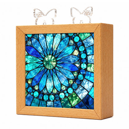 Acrylic Puzzle Night Light - Sapphire Bloom