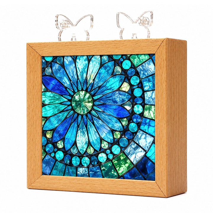 Acrylic Puzzle Night Light - Sapphire Bloom
