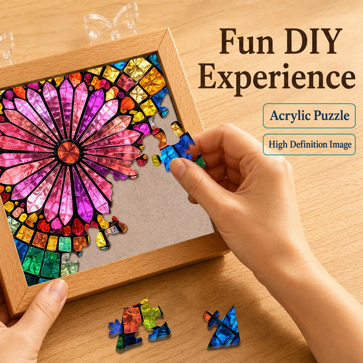 Acrylic Puzzle Night Light - Aurora Bloom