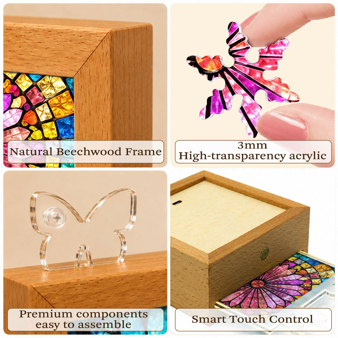 Acrylic Puzzle Night Light - Aurora Bloom