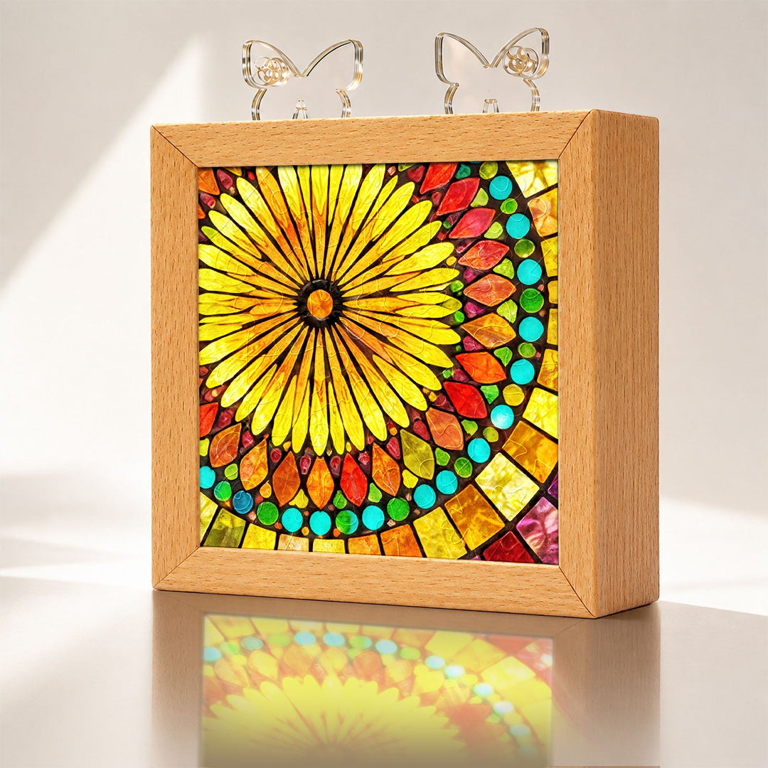 Acrylic Puzzle Night Light - Golden Bloom
