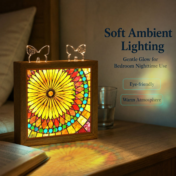 Acrylic Puzzle Night Light - Golden Bloom