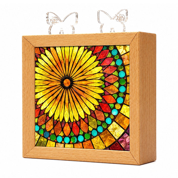 Acrylic Puzzle Night Light - Golden Bloom