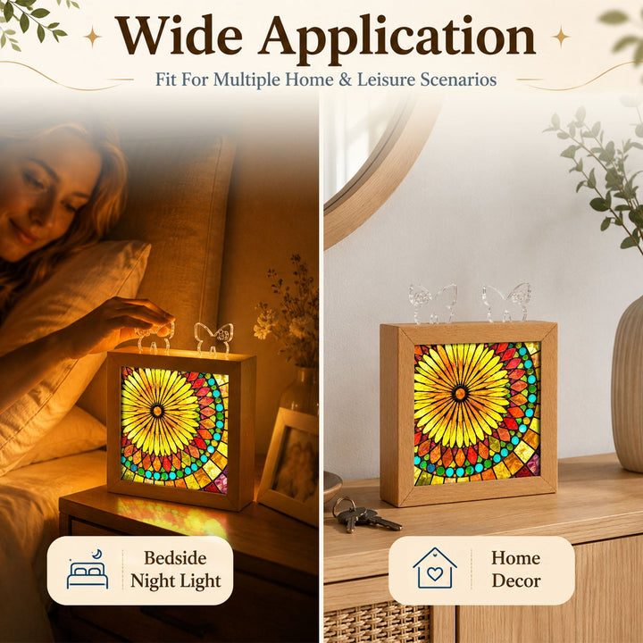 Acrylic Puzzle Night Light - Golden Bloom