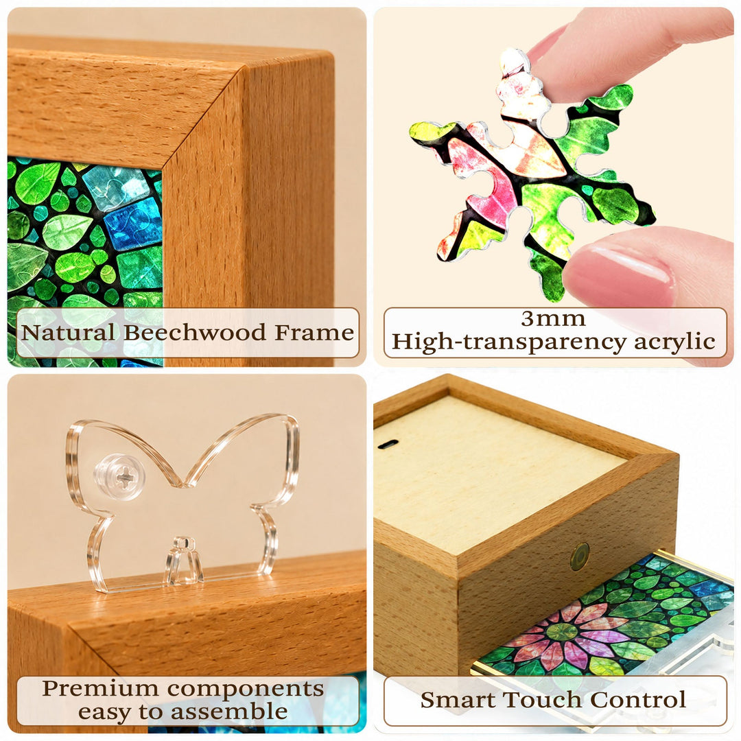 Acrylic Puzzle Night Light - Verdant Bloom