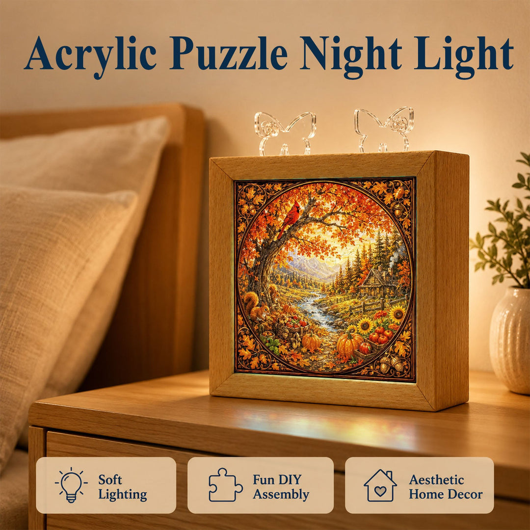 Acrylic Puzzle Night Light - Autumn Harvest