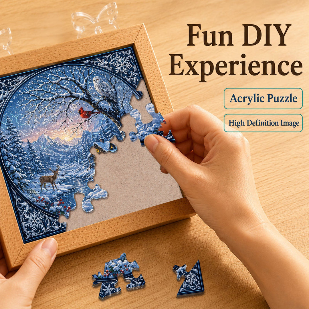 Acrylic Puzzle Night Light - Winter Serenity