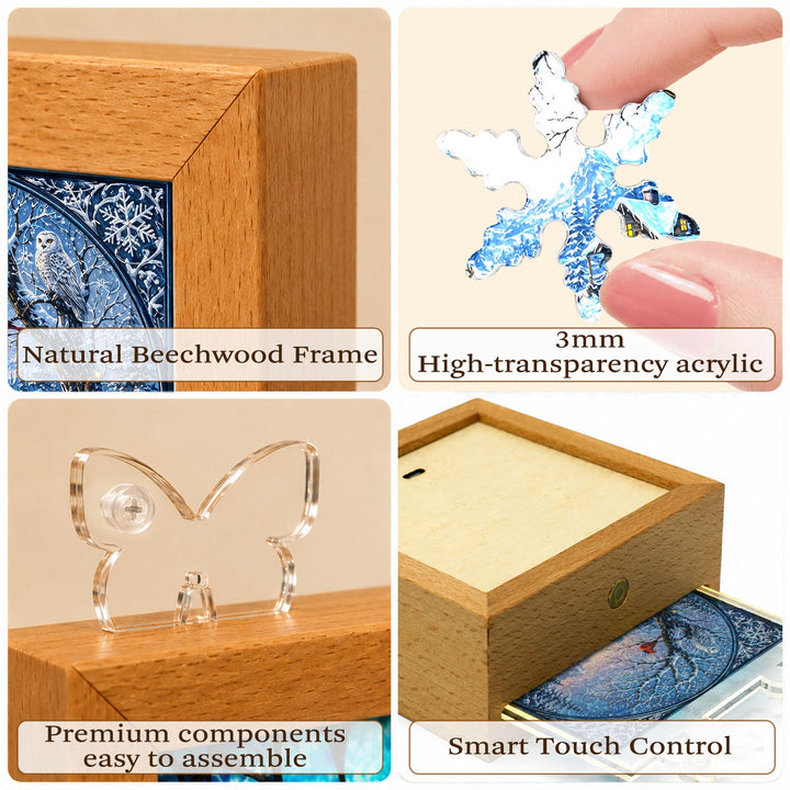 Acrylic Puzzle Night Light - Winter Serenity