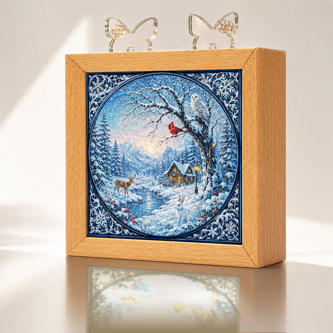 Acrylic Puzzle Night Light - Winter Serenity