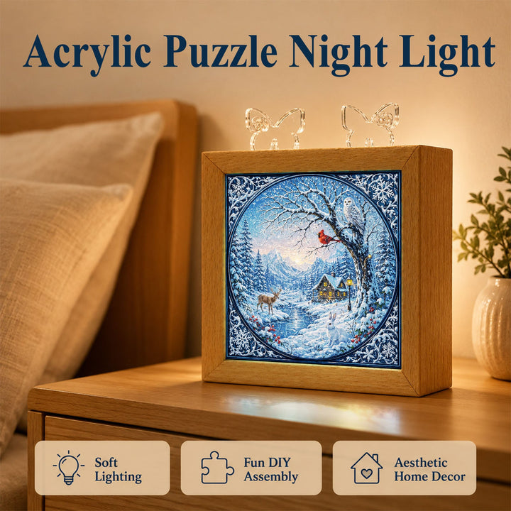 Acrylic Puzzle Night Light - Winter Serenity