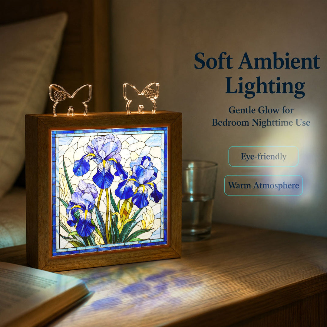 Acrylic Puzzle Night Light - Royal Iris Bloom