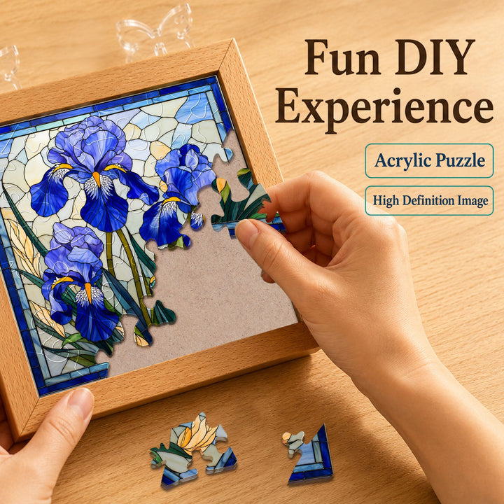 Acrylic Puzzle Night Light - Royal Iris Bloom