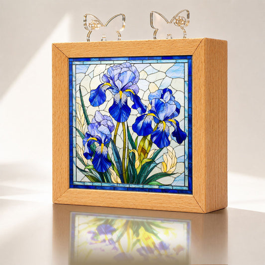 Acrylic Puzzle Night Light - Royal Iris Bloom