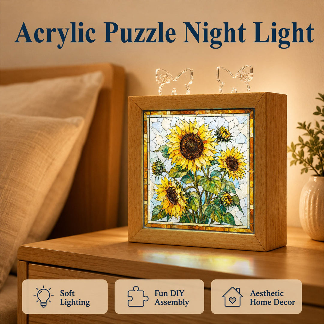 Acrylic Puzzle Night Light - Golden Harvest