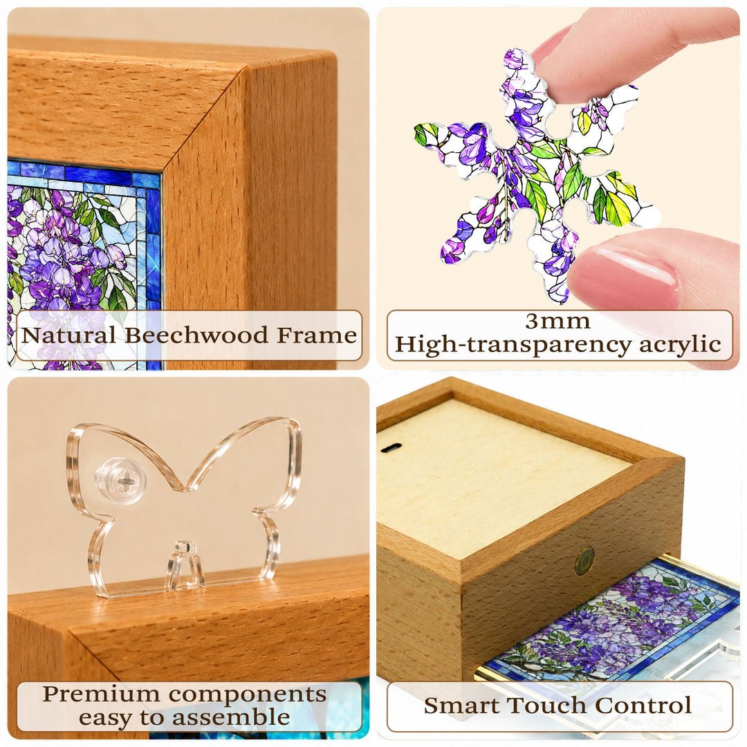 Acrylic Puzzle Night Light - Wisteria Cascade