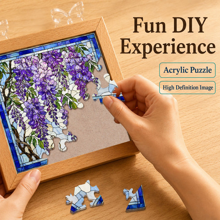 Acrylic Puzzle Night Light - Wisteria Cascade