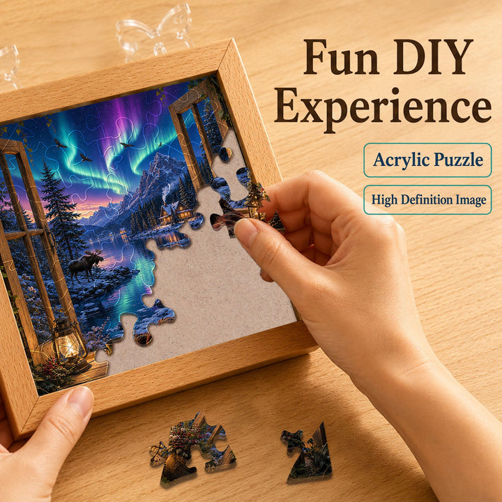 Acrylic Puzzle Night Light - Aurora Vista