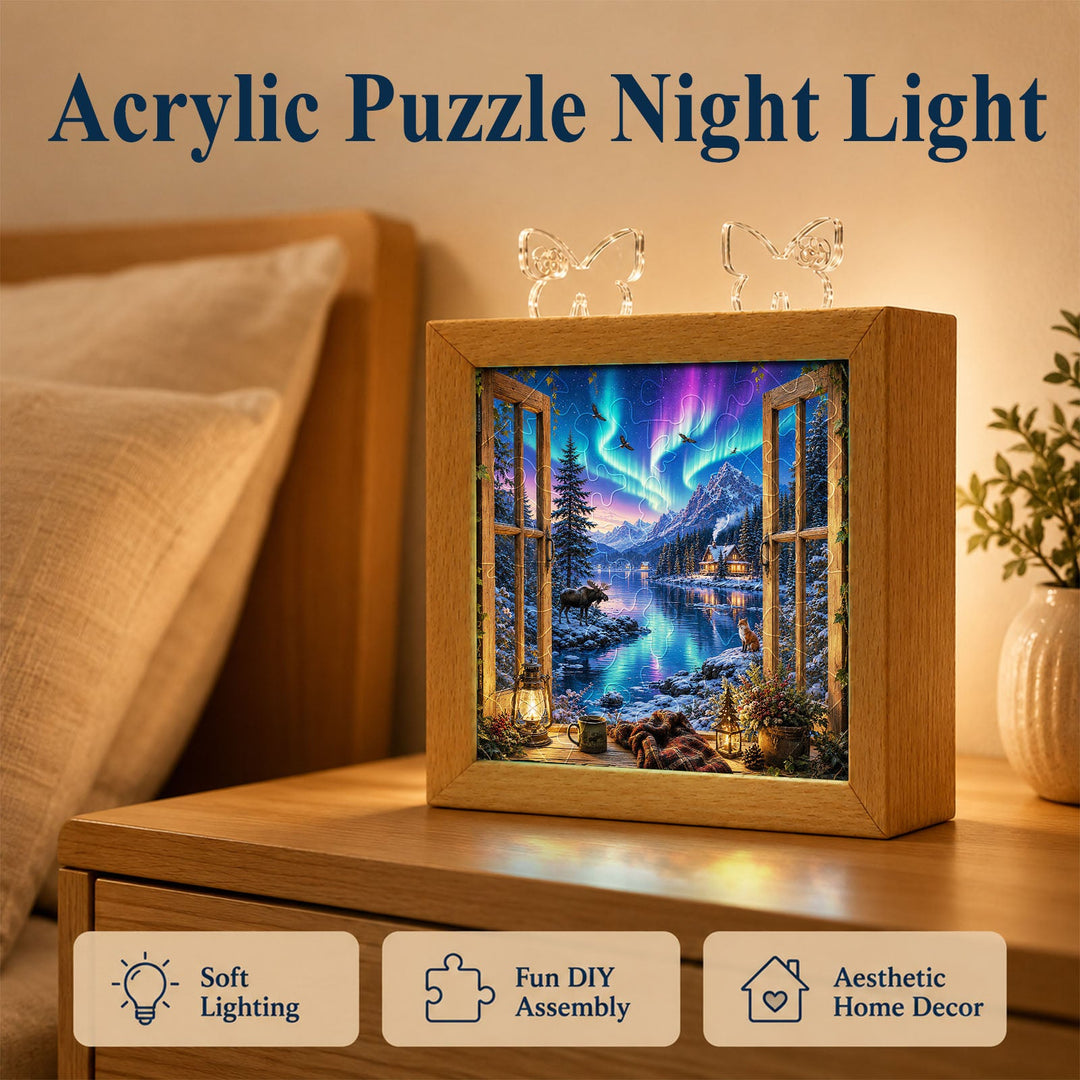 Acrylic Puzzle Night Light - Aurora Vista