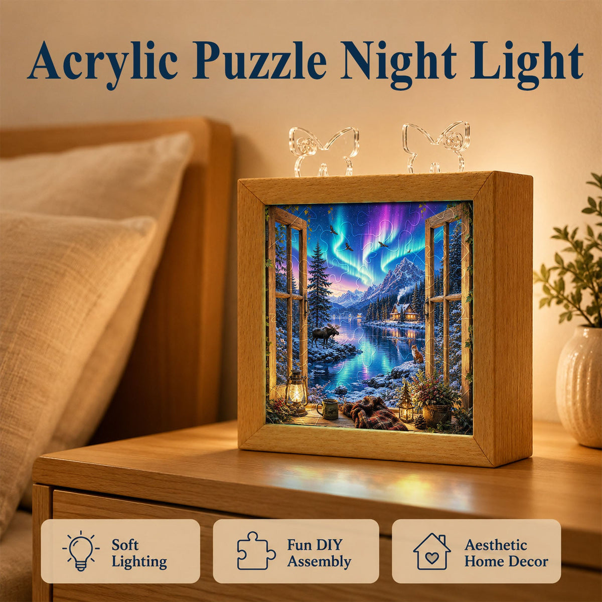 Acrylic Puzzle Night Light - Aurora Vista