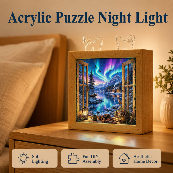 Acrylic Puzzle Night Light - Aurora Vista