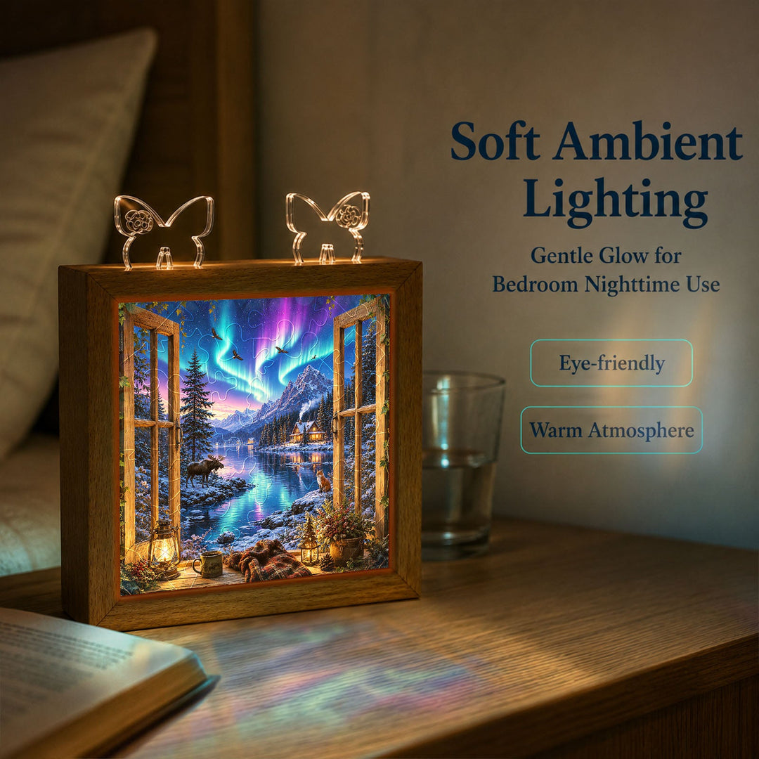 Acrylic Puzzle Night Light - Aurora Vista