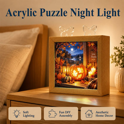 Acrylic Puzzle Night Light - Harvest Lantern Night