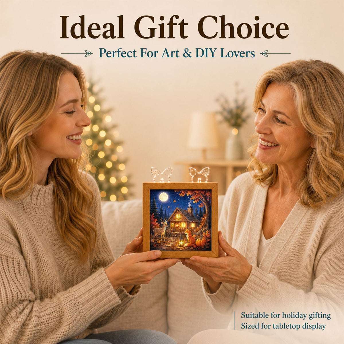Acrylic Puzzle Night Light - Thankful Forest Cabin