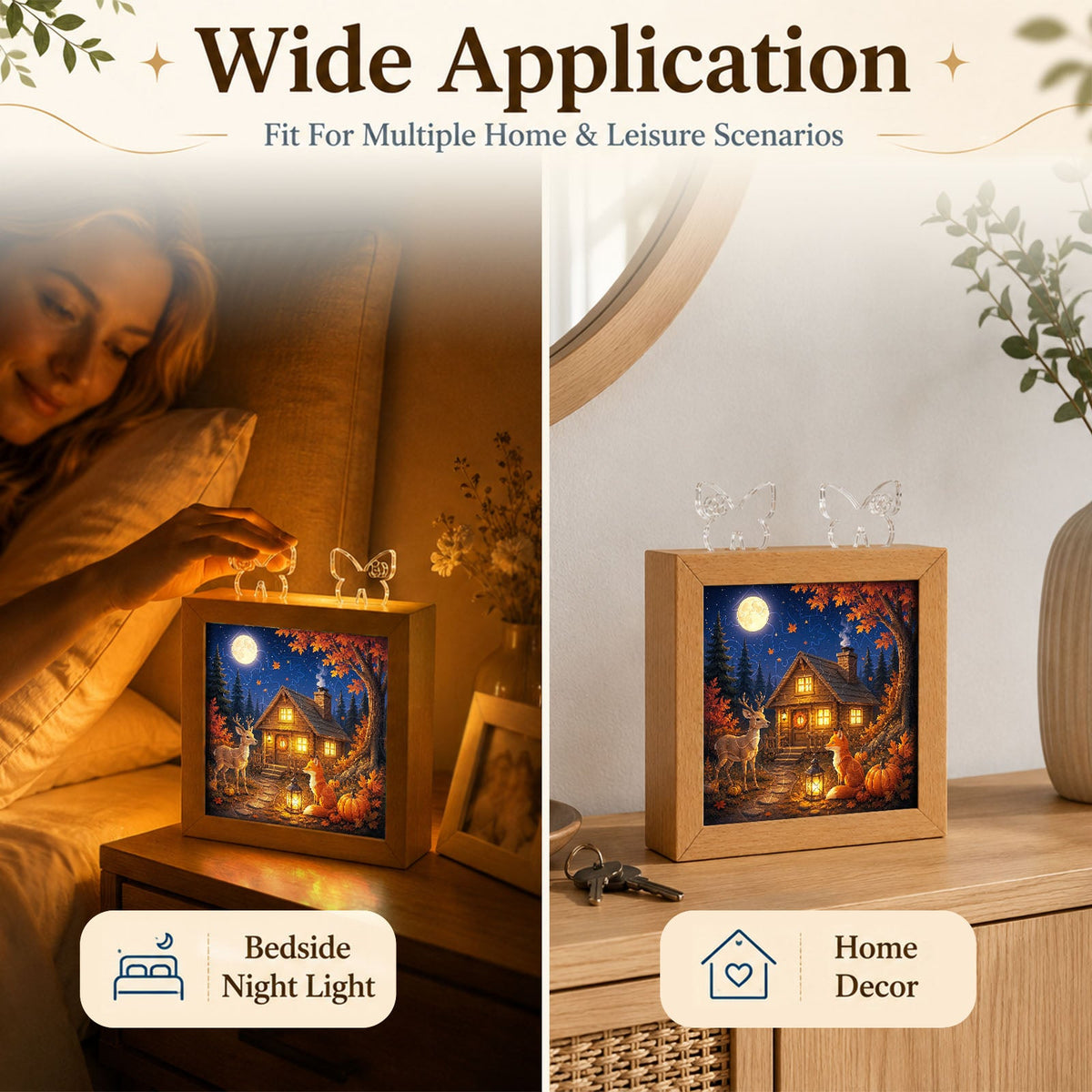 Acrylic Puzzle Night Light - Thankful Forest Cabin
