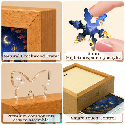 Acrylic Puzzle Night Light - Woodland Harvest Gathering
