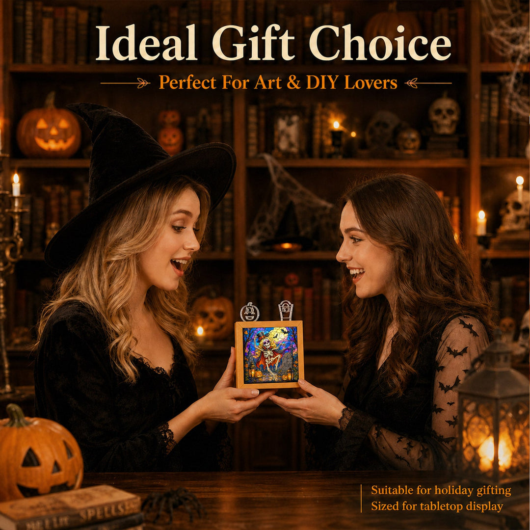 Acrylic Puzzle Night Light - Halloween Graveyard Party
