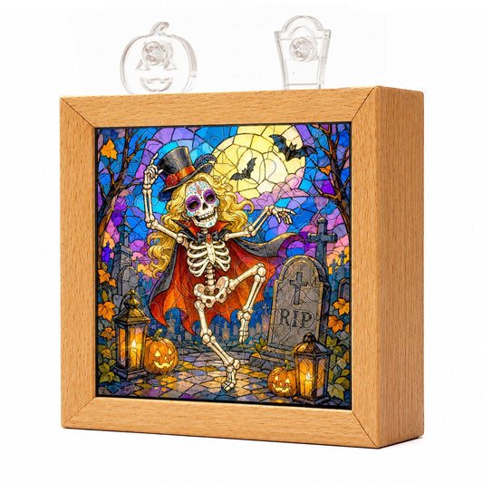 Acrylic Puzzle Night Light - Halloween Graveyard Party