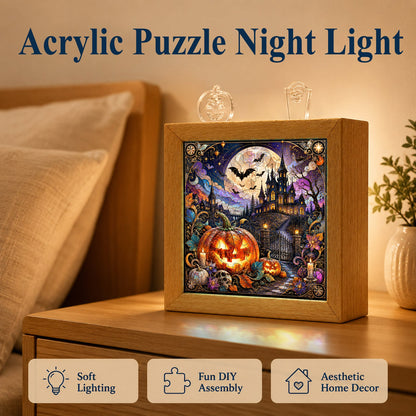 Acrylic Puzzle Night Light - Halloween Manor