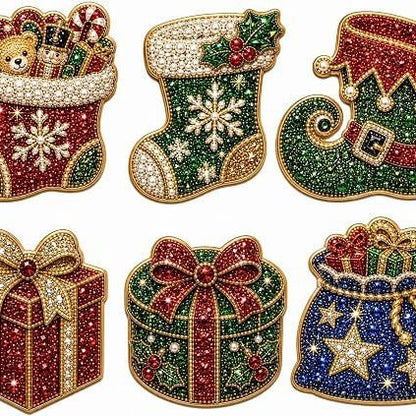 🎄DIY Diamond Painting Christmas Magnets – Sparkling Handmade Refrigerator Magnets for Holiday Decor, Crafts & Gifts