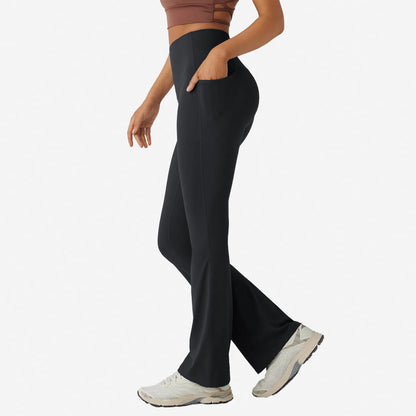High Waisted Tummy Control Pocket Shaping Yoga Bootcut Leggings