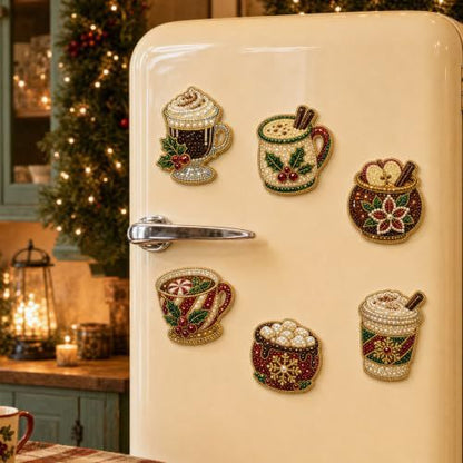 🎄DIY Diamond Painting Christmas Magnets – Sparkling Handmade Refrigerator Magnets for Holiday Decor, Crafts & Gifts