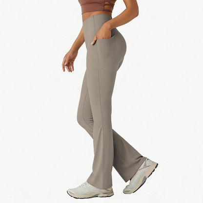 High Waisted Tummy Control Pocket Shaping Yoga Bootcut Leggings