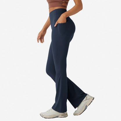 High Waisted Tummy Control Pocket Shaping Yoga Bootcut Leggings